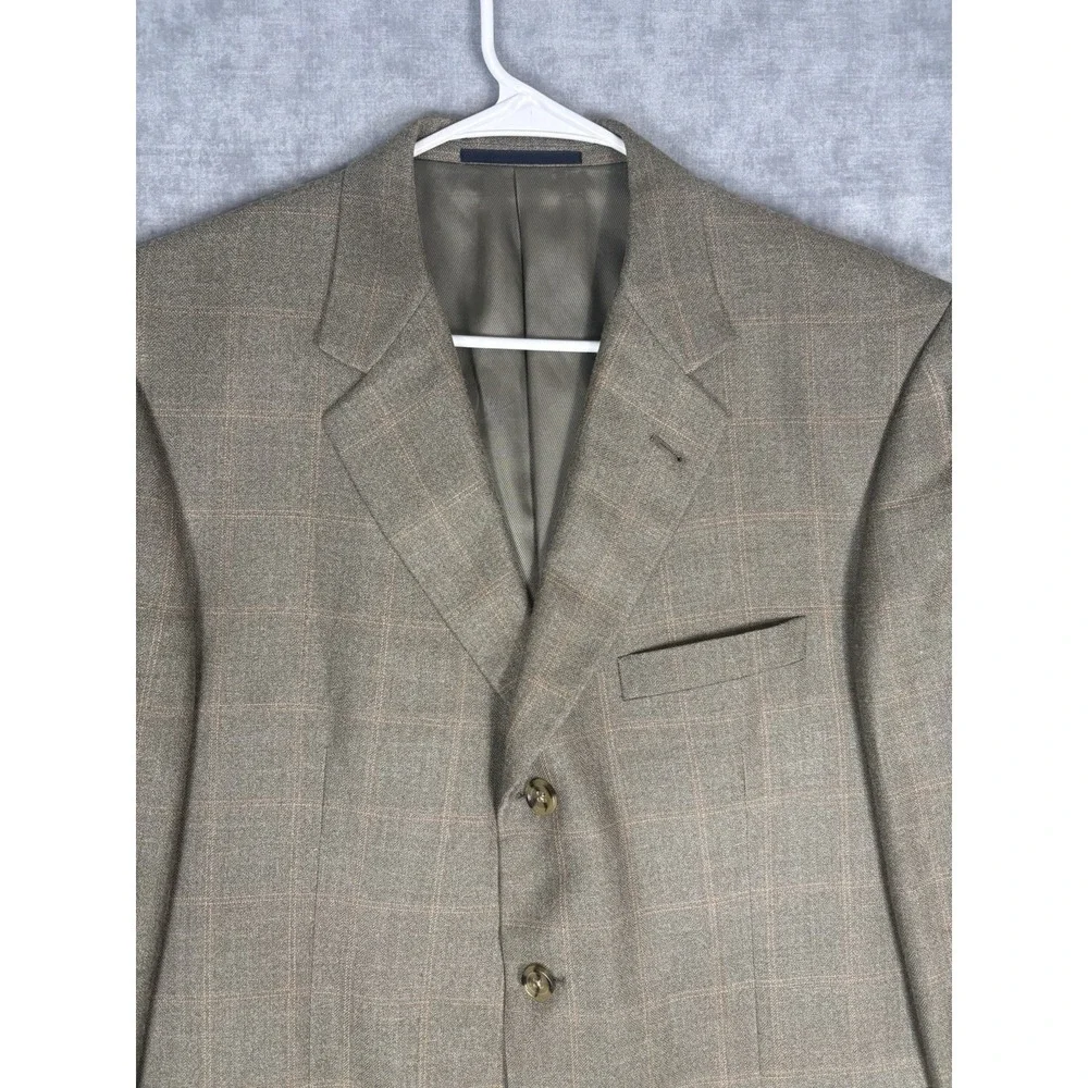 Vintage Burberry London Blazer 44R Silk Wool Plaid USA Union Made Nordstrom
